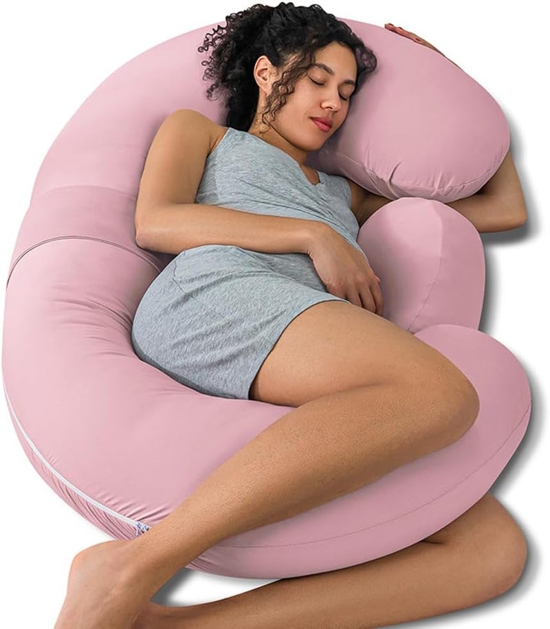 QUEEN ROSE Cooling Pregnancy Pillows, E Shaped Maternity Pillow for Sleeping - Image 1
